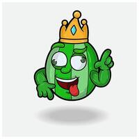 Crazy expression with Watermelon Fruit Crown Mascot Character Cartoon. vector