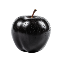 Black apple isolated on transparent background png