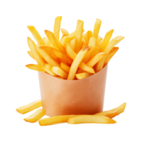 French fries package isolated on transparent background png