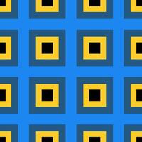 Brutalism abstract Pattern with simple geometric shapes square. Blue, black and yellow. Flat illustration. vector