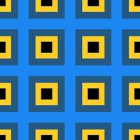 Brutalism abstract Pattern with simple geometric shapes square. Blue, black and yellow. Flat illustration. vector