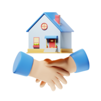 3D Illustration Real Estate handshake png