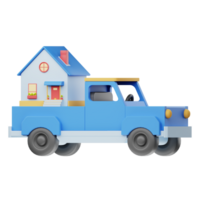 3D Illustration Real Estate moving truck png