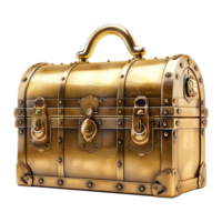 Golden treasure chest isolated on transparent background png