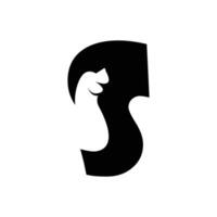 S letter with a negative space dog logo vector