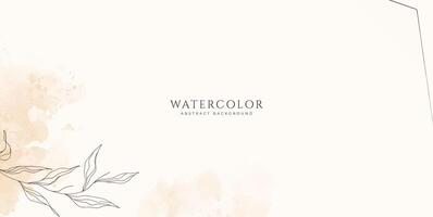 Abstract horizontal watercolor background. Neutral light brown white colored empty space background illustration vector