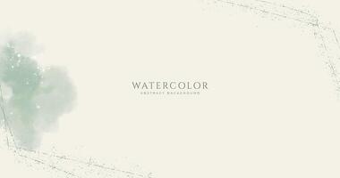 Abstract horizontal watercolor background. Neutral light brown green colored empty space background illustration vector