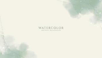 Abstract horizontal watercolor background. Neutral light brown green colored empty space background illustration vector