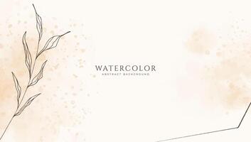 Abstract horizontal watercolor background. Neutral light brown white colored empty space background illustration vector