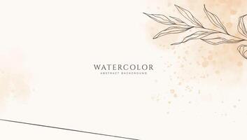 Abstract horizontal watercolor background. Neutral light brown white colored empty space background illustration vector