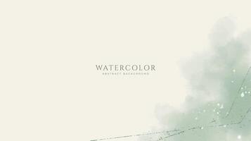 Abstract horizontal watercolor background. Neutral light brown green colored empty space background illustration vector