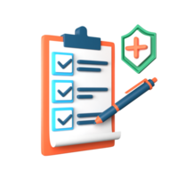 3D illustration health icon insurance plan png