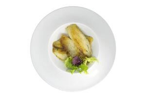 frito pescado filete aislado en blanco antecedentes foto