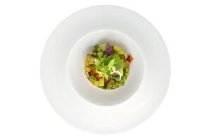 Vegetable salad isolated on white background photo