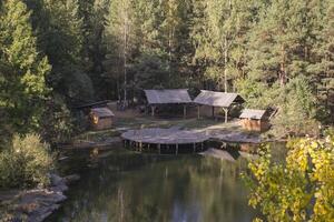 Lake in the canyon. Peaceful place. photo