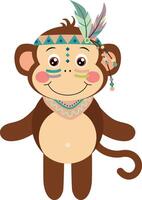 Funny and cute indian monkey vector