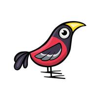 bullfinch bird color cartoon, illustration hand drawn vector