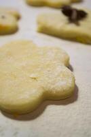 Cocinando dulce galletas. hecho en casa galletas. foto