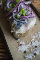 Sandwich with mackerel photo