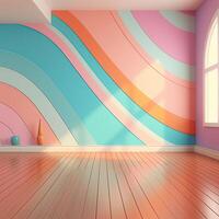 background retro minimalism groovy with spiral ,Old shabby Wall copy space photo