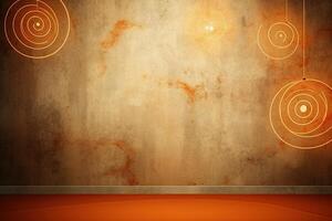 background retro minimalism groovy with spiral ,Old shabby Wall copy space photo