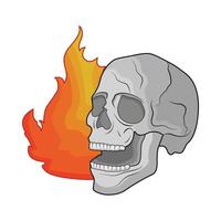 illustration of skull and fire vector