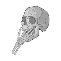 illustration of skull and skeleton hand vector