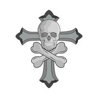 illustration of skull and cross vector