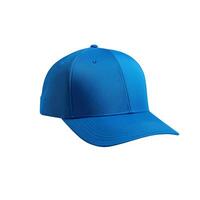 Blue baseball cap on white background photo