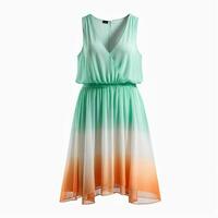 Colorful chiffon dress on a white background photo