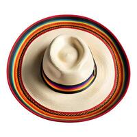 Sombrero on white background top view photo