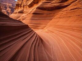 Background natural canyon with steep red cliffs photo