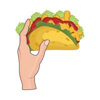 ilustración de taco vector