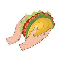 ilustración de taco vector