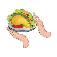 ilustración de taco vector