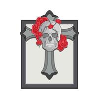 illustration of skull and cross vector