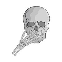 illustration of skull and skeleton hand vector