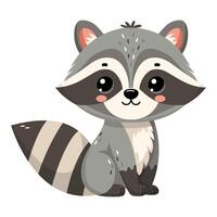 Cute little raccoon vector