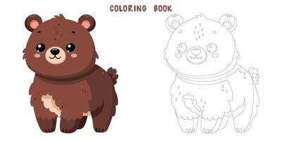 Coloring book of cute bear vector