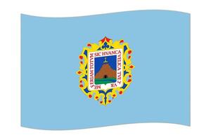 Waving flag of Department of Cuzco, administrative division of Peru. illustration. vector