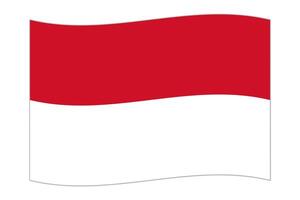 ondulación bandera de el país Mónaco. ilustración. vector