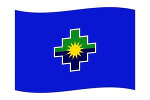 Waving flag of Department of Puno, administrative division of Peru. illustration. vector