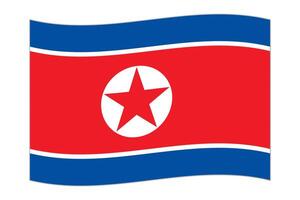 ondulación bandera de el país norte Corea. ilustración. vector