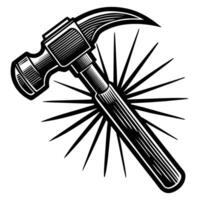 Hammers illustration, claw hammer logo, carpenter symbol vector