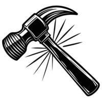 Hammers illustration, claw hammer logo, carpenter symbol vector