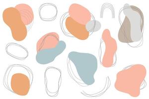 Blob shape organic in boho style. Collection from abstract modern forms and lines Basic stains geometric, isolated elements vector