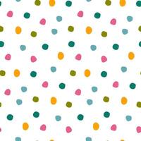 seamless pattern with colored spots on white. Childrens background, wrapping paper vector