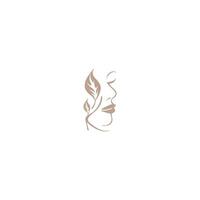 Beauty Woman Face with Leaf Logo Design for Spa. vector