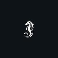 logo on which an abstract image of a seahorse. vector