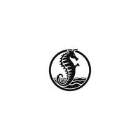 logo on which an abstract image of a seahorse. vector